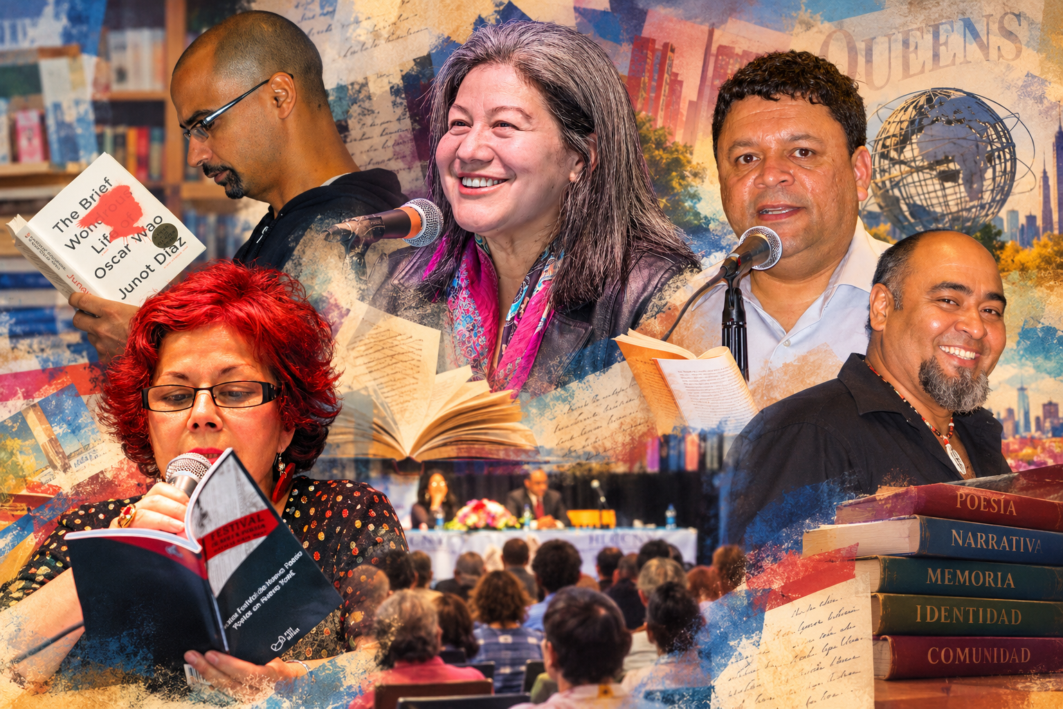 Queens literary fair collage