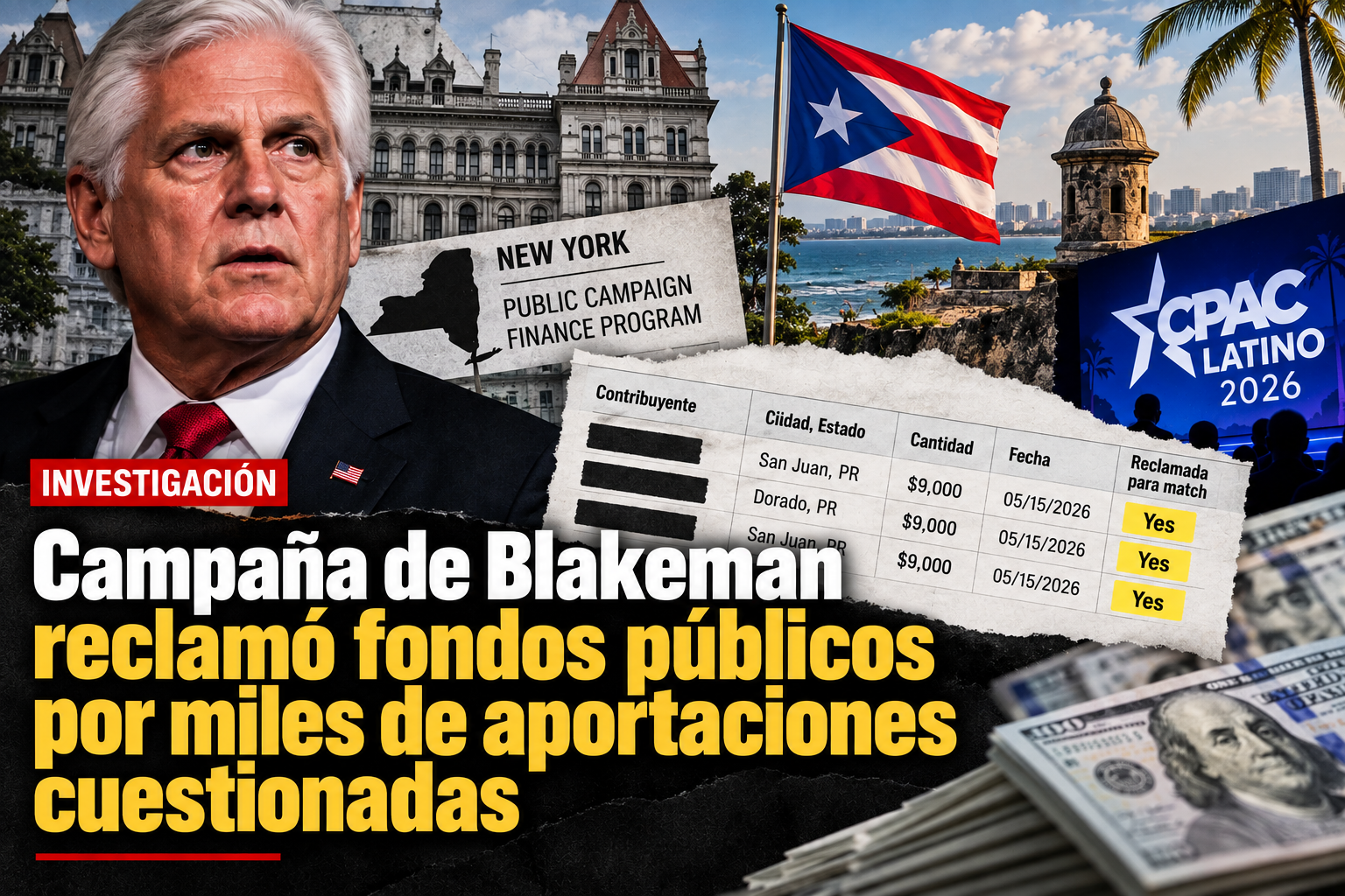 Blakeman y conexiones de su campaña