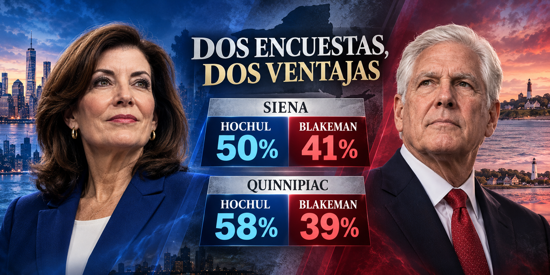 Dos encuestas en NY, dos ventajas